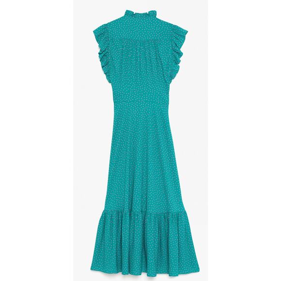 Kate Spade Poolside Dot Wrap Dress Womens 10 Emerald Coast Green Pink New - Picture 5 of 14